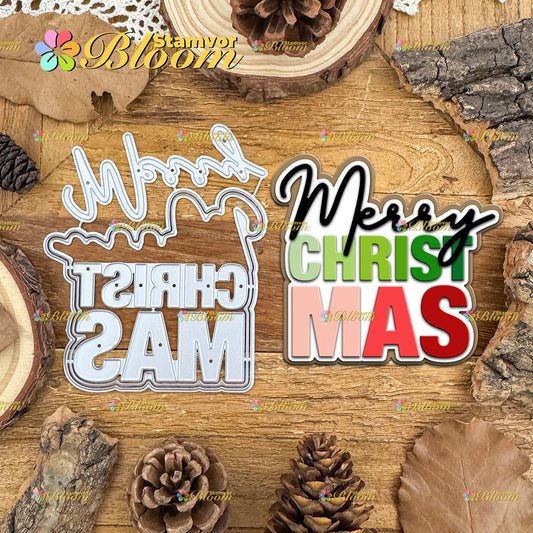 Original Lovely Layers Christmas Title MERRY CHRISTMAS Cutting Dies