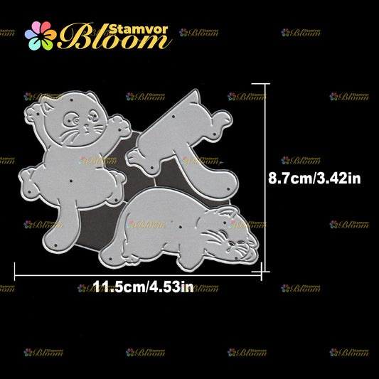 Original Lovely Funny Slepping Cats Cutting Dies