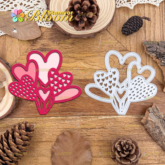 Original Lovely Love Hearts Balloons Bundle Cutting Dies
