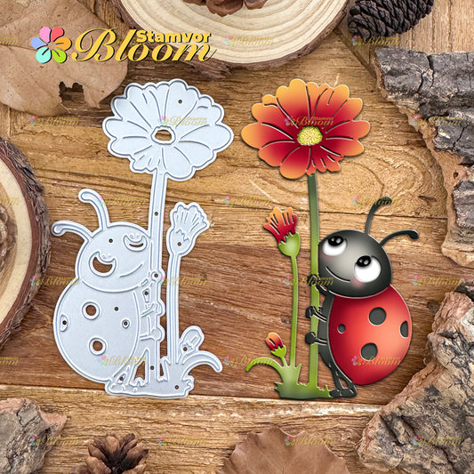 Original Lovely Flower and Insect Love Ladybug Cutting Dies