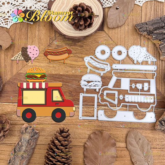 Original Lovely Layers Ice-cream Hot-dog Hamburger Dining Car Cutting Dies