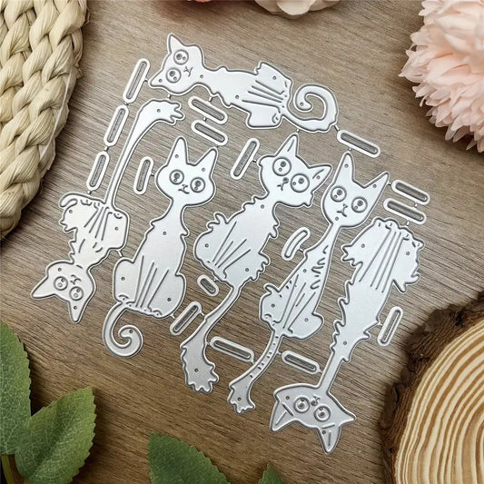 1pc Creative Funny and Cute Cat with Long Neck Metal Cutting Dies,Cut Dies for Card Making for Scrapbooking Paper Decoration Journal Card Greeting card Wedding Craft Decor Stencils DIY Scrapbooking Cards Decorative Embossing Paper Dies