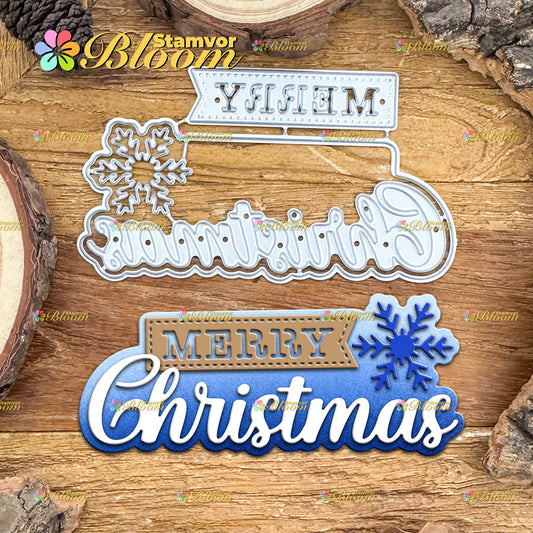 Original Lovely Layers Christmas Title MERRY CHRISTMAS Cutting Dies
