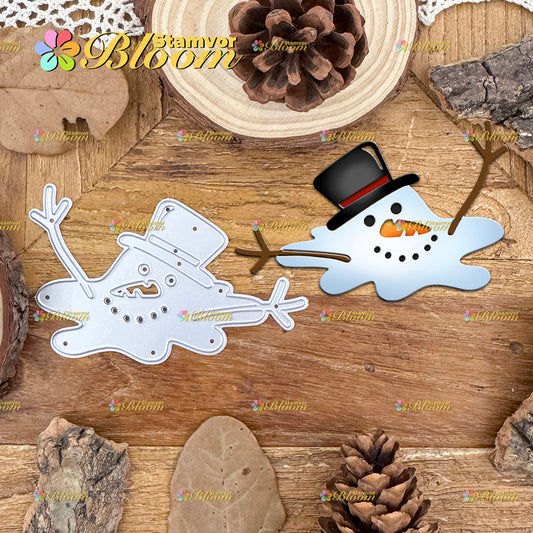 Original Lovely Christmas Winter Melted Snowman Cutting Dies