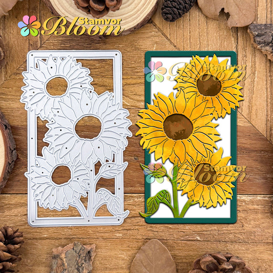 Original Lovely Sunflowers Square Frame Cutting Dies
