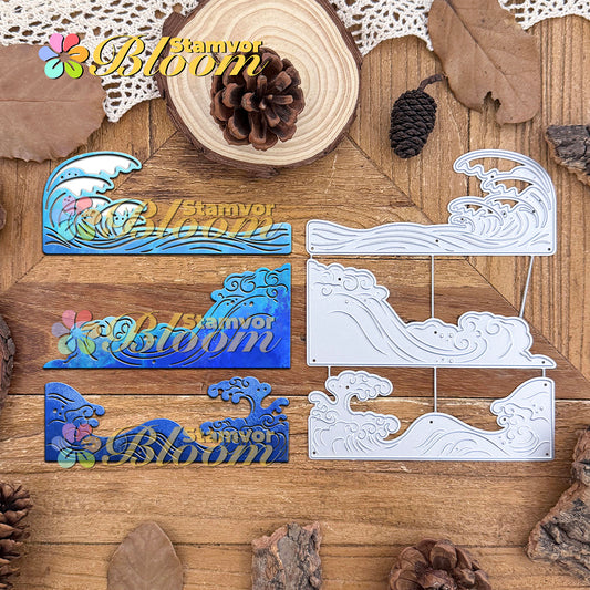 Original Lovely Summer Japanese Ocean Waves Cutting Dies
