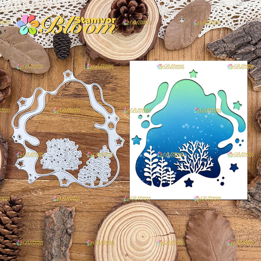 Original Lovely Ocean Seabed Corals Half-cut Water Frame Cutting Dies