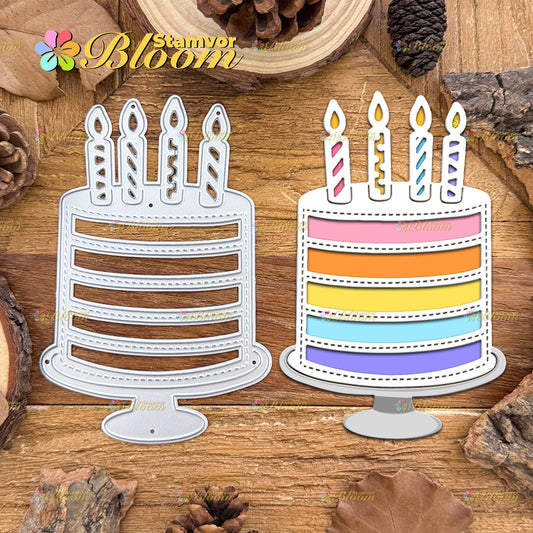 Original Lovely Birthday Candles Cake Shaker Card Cutting Dies