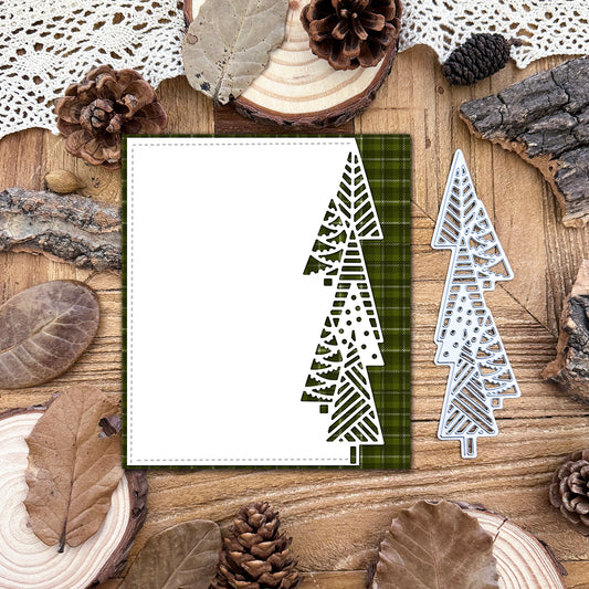 Original Christmas Trees Half Cut Borders Cutting Dies