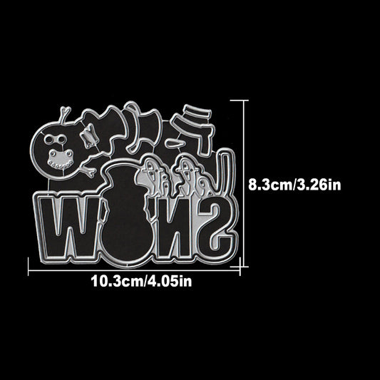 Original Lovely Layers Winter Snowman Words Title LET IT SNOW Cutting Dies