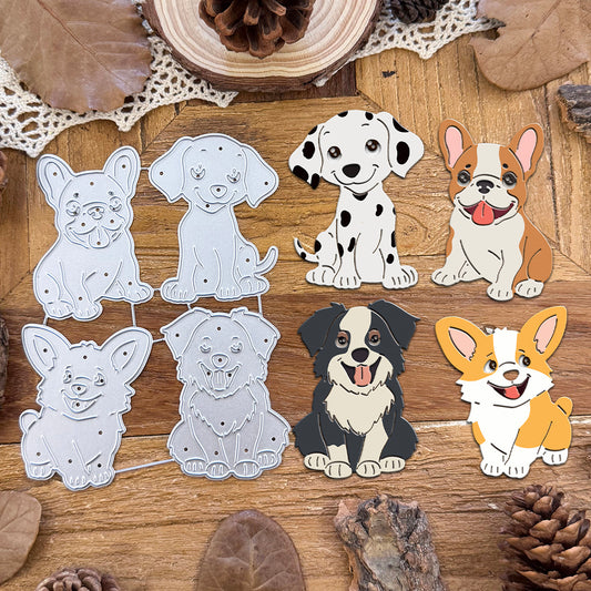 Lovely Dogs Bulldog Dalmatian Corgi Border Collie Cutting Dies