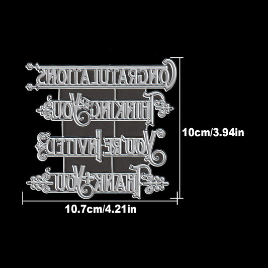 Original Retro Gothic Practical Words Titles Cutting Dies