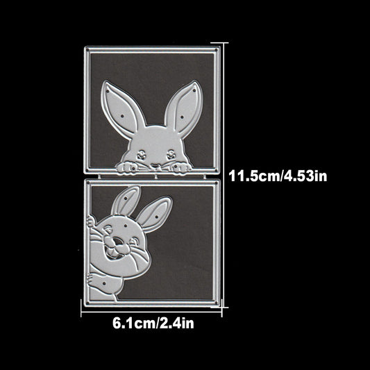 Original Lovely Funny Hide Bunnies Square Frames Cutting Dies