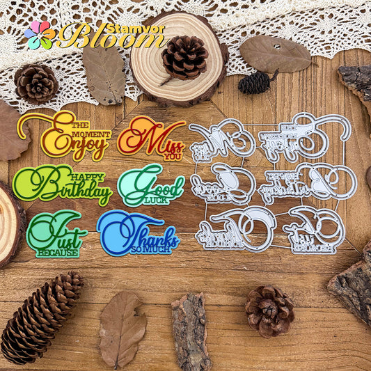 Original Lovely Practical English Titles Short Sentences HAPPY BIRTHDAY Cutting Dies