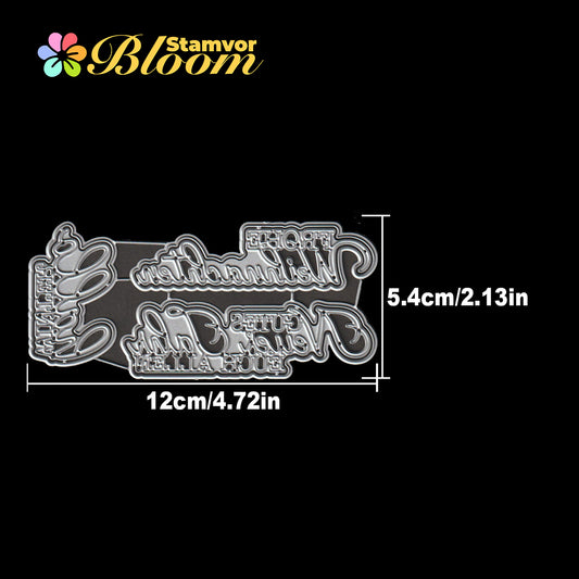 Original Lovely Winter Christmas German Titles Words MERRY CHRISTMAS Cutting Dies