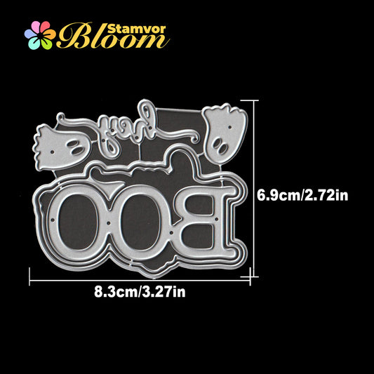 Original Lovely Layers Halloween BOO Ghost Title Words Cutting Dies