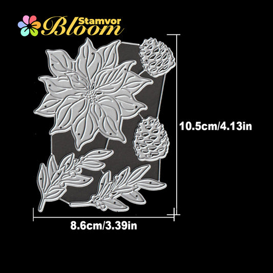 Original Lovely Beautiful Christmas Flowers and Leaves Branches Pines Cutting Dies
