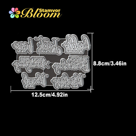 Original Lovely Basic Commonly Used English Sentences Titles Cutting Dies