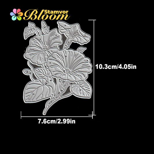 Original Beautiful Flowers Morining Glory and Leaves Cutting Dies