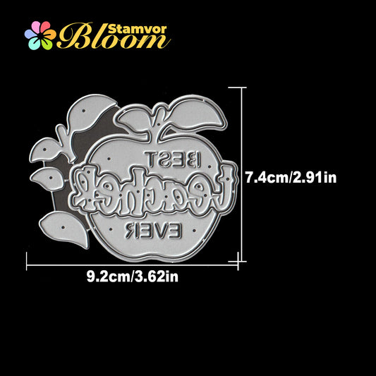 Original Lovely Layers Apple Teacher Title Words BEST TEACHER EVER Cutting Dies