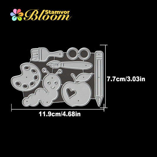 Original Lovely Stationeries Brushes Pencil Apple Cutting Dies