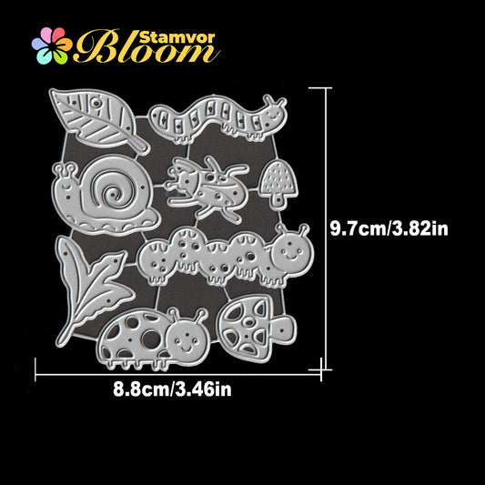 Original Lovely Inscets Grass Animals Ladybug Snail Mushrooms Leaves Cutting Dies