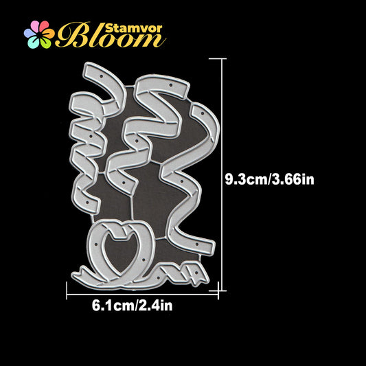 Original Lovely Celebrate Party Love Ribbons Cutting Dies