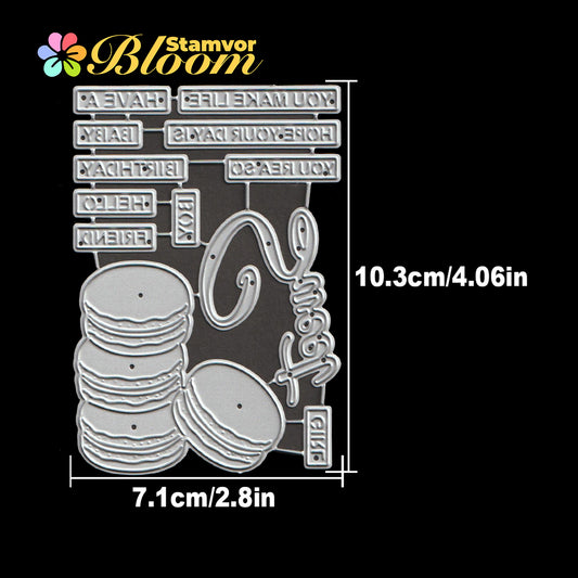 Original Lovely SWEET Macarons Practical Sentences Cutting Dies