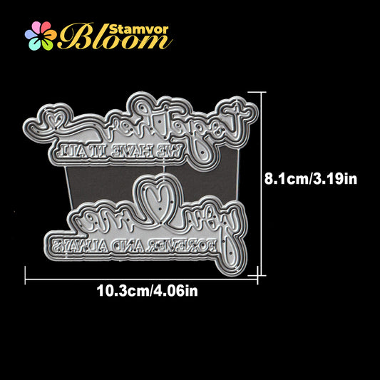 Original Lovely Valentines Day Layers Titles Words Cutting Dies