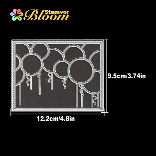 Original Lovely Birthday Balloons Square Frame Cutting Dies