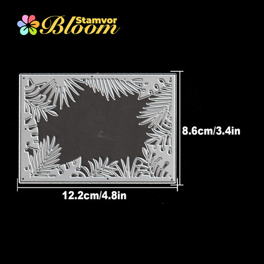 Original Lovely Plants Tropical Leaves Square Frame Cutting Dies