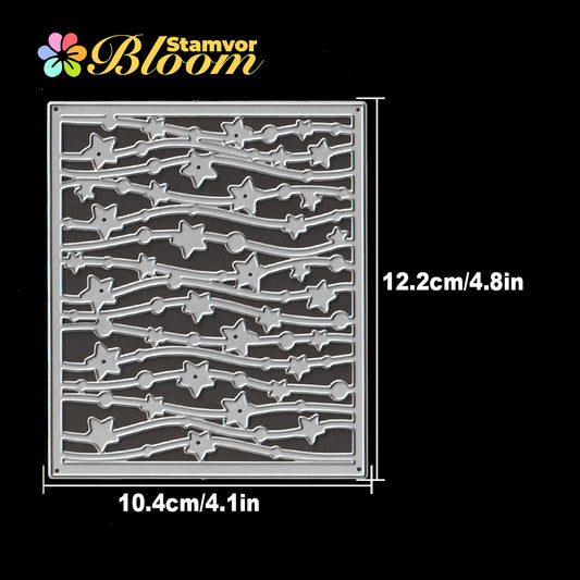 Original Lovely Stars and Dots Lines Night Square Frame Background Cutting Dies