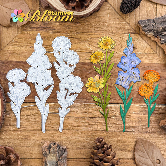 Original Beautiful Mother's Gift Daisy Carnation Flowers Bouquet Cutting Dies