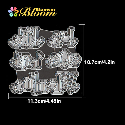 Original Lovely Layers Valentine's Day Love Titles Words Cutting Dies