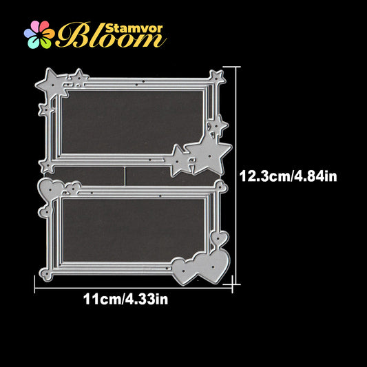 Original Lovely Love and Stars Lines Frames Cutting Dies