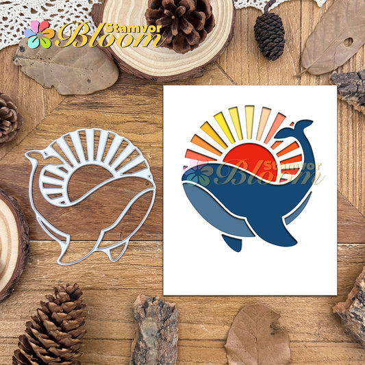 Original Lovely Ocean Whale and Sun Cutting Dies
