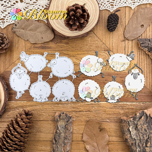 Original Lovely Funny Yoga Sheeps Cutting Dies