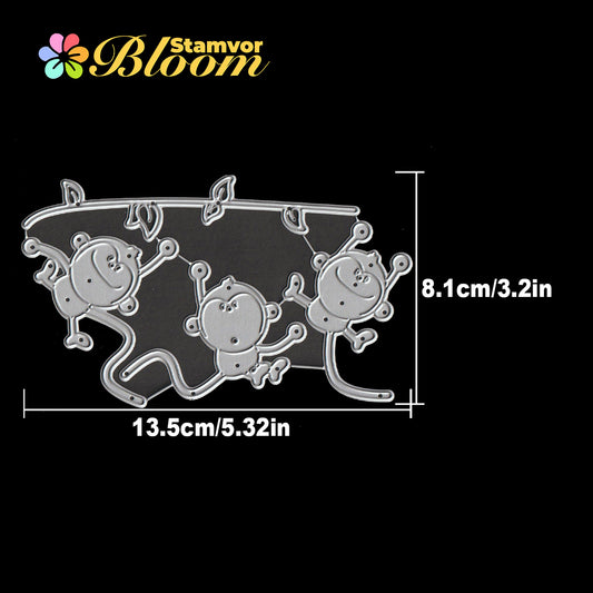 Original Lovely Funny Hanging Monkeys Cutting Dies