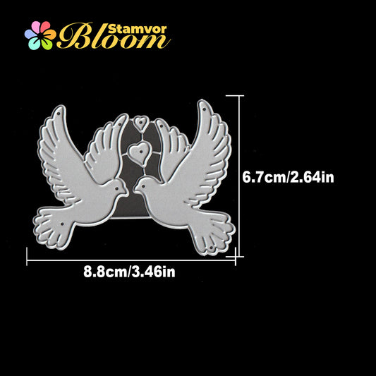 Original Lovely Valentines Day Pigeons Love Birds Cutting Dies