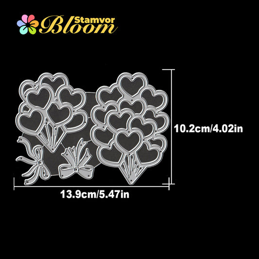 Original Lovely Valentines Day Loves and Bows Balloons Bundles Cutting Dies