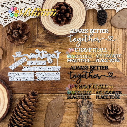 Original Lovely TOGETHER Titles Cutting Dies