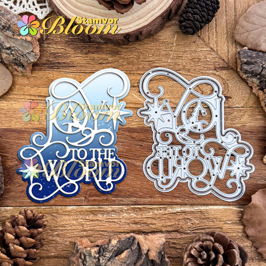 Original Lovely Christmas Layers Title Words JOY TO THE WORLD Cutting Dies