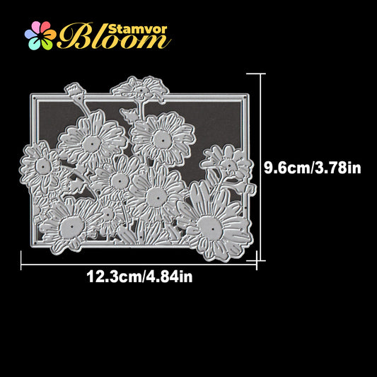 Original Lovely Flowers Daisy Square Frame Cutting Dies