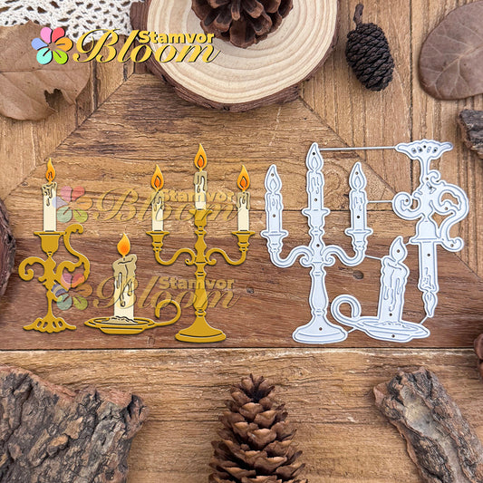 Original Retro Gothic Candlessticks Cutting Dies