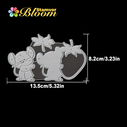 Original Lovely Layers Mouse and Strawberry Hug Shaker Card Cutting Dies