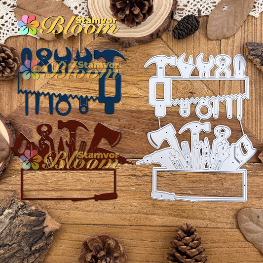 Original Retro Father's Day Birthday Tools Title Frames Cutting Dies