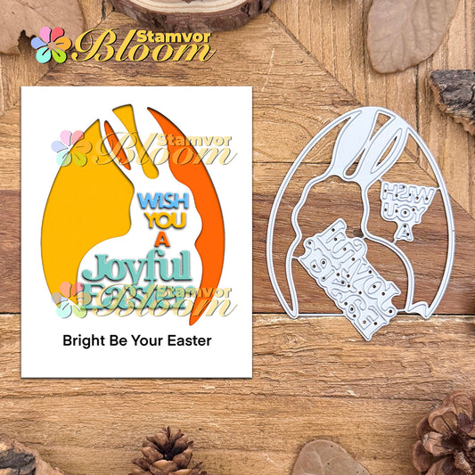 Original Lovely Easter Egg Bunny Titles Cutting Dies