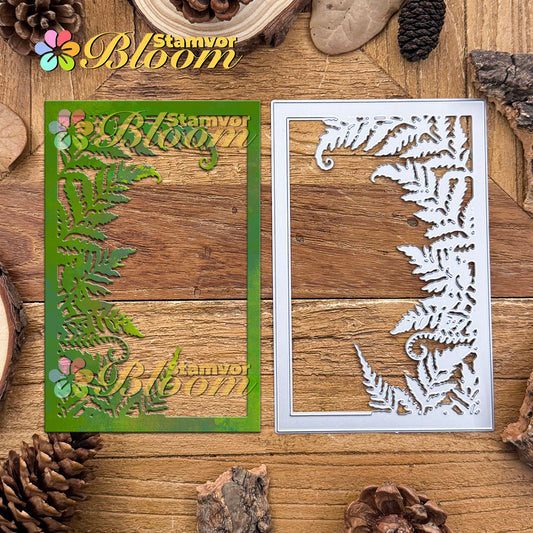 Original Lovely Ferns Leaves Branches Square Frame Cutting Dies