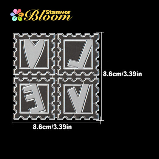 Original Lovely Valentine's Day LOVE Stamps Frames Cutting Dies