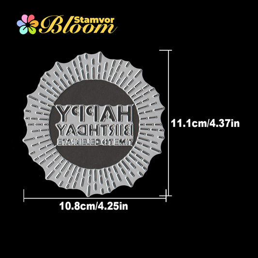 Original Lovely Firework Flower Birthday Title Cutting Dies